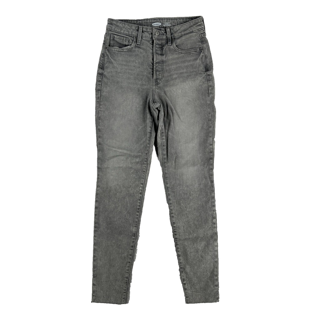 Old Navy High Rise O.G. Straight Secret Slim Pockets Jeans Womens 2‎ Gray Denim